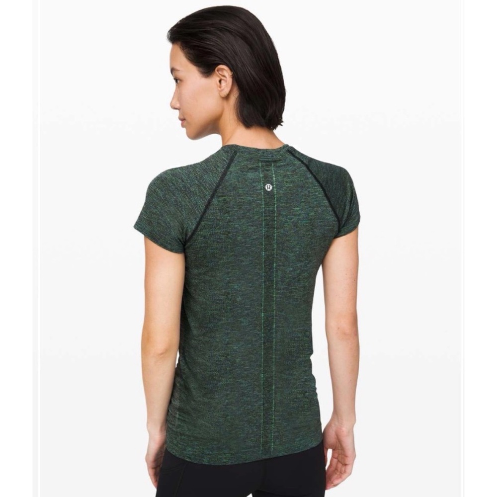 Lululemon Swiftly Speed Short Sleeve Black / Deep Coal / Clean Green / Azure 8 - Picture 3 of 8